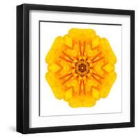 Yellow Concentric Marigold Mandala Flower-tr3gi-Framed Art Print