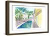 Yellow Conch Dreams in Key West with cool Pool-M. Bleichner-Framed Art Print