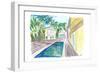 Yellow Conch Dreams in Key West with cool Pool-M. Bleichner-Framed Art Print