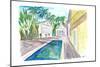 Yellow Conch Dreams in Key West with cool Pool-M. Bleichner-Mounted Art Print