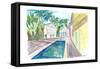 Yellow Conch Dreams in Key West with cool Pool-M. Bleichner-Framed Stretched Canvas