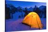 Yellow dome tent in winter, John Muir Wilderness, Sierra Nevada Mountains, California, USA-Russ Bishop-Stretched Canvas