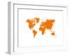 Yellow Dotted World Map-NaxArt-Framed Art Print