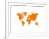 Yellow Dotted World Map-NaxArt-Framed Art Print