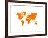 Yellow Dotted World Map-NaxArt-Framed Art Print