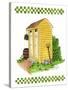 Yellow Double Outhouse-Debbie McMaster-Stretched Canvas