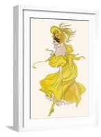 Yellow Dress, Black Mask-null-Framed Art Print