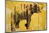 Yellow Elephant-null-Mounted Art Print