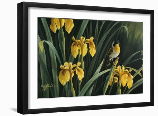 Yellow Flags and Yellowthroat-Wilhelm Goebel-Framed Giclee Print