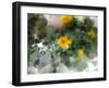 Yellow Floral on Green-Chamira Young-Framed Art Print
