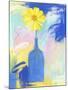 Yellow Flower Blue Bottle-Peggy Brown-Mounted Giclee Print