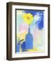 Yellow Flower Blue Bottle-Peggy Brown-Framed Giclee Print