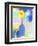 Yellow Flower Blue Bottle-Peggy Brown-Framed Giclee Print