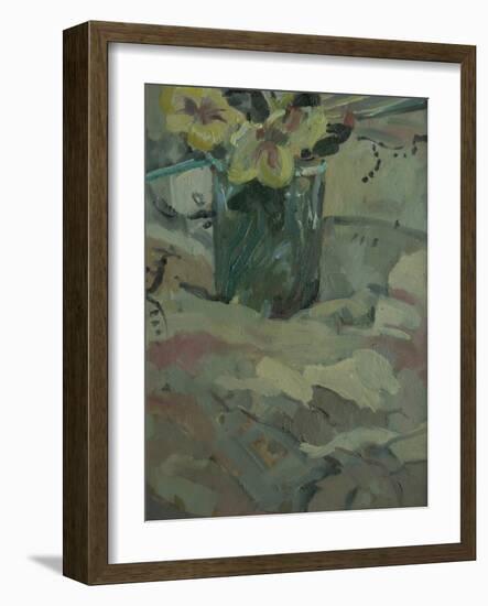 Yellow Flowers in Green Pot, 2009-Pat Maclaurin-Framed Giclee Print