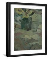 Yellow Flowers in Green Pot, 2009-Pat Maclaurin-Framed Giclee Print