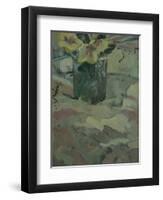 Yellow Flowers in Green Pot, 2009-Pat Maclaurin-Framed Giclee Print