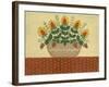 Yellow Flowers with Pumpkin Colored Tablecloth-Debbie McMaster-Framed Giclee Print