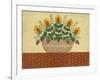 Yellow Flowers with Pumpkin Colored Tablecloth-Debbie McMaster-Framed Giclee Print