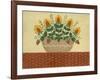 Yellow Flowers with Pumpkin Colored Tablecloth-Debbie McMaster-Framed Giclee Print