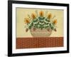 Yellow Flowers with Pumpkin Colored Tablecloth-Debbie McMaster-Framed Giclee Print