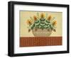 Yellow Flowers with Pumpkin Colored Tablecloth-Debbie McMaster-Framed Giclee Print