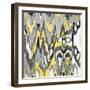 Yellow-Gray Ikat 1-Stellar Design Studio-Framed Art Print