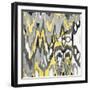 Yellow-Gray Ikat 1-Stellar Design Studio-Framed Art Print