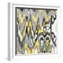 Yellow-Gray Ikat 1-Stellar Design Studio-Framed Art Print