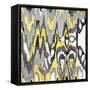 Yellow-Gray Ikat 1-Stellar Design Studio-Framed Stretched Canvas