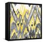 Yellow-Gray Ikat 2-Stellar Design Studio-Framed Stretched Canvas
