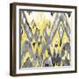 Yellow-Gray Ikat 2-Stellar Design Studio-Framed Art Print