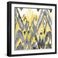 Yellow-Gray Ikat 2-Stellar Design Studio-Framed Art Print