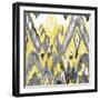Yellow-Gray Ikat 2-Stellar Design Studio-Framed Art Print