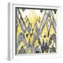 Yellow-Gray Ikat 2-Stellar Design Studio-Framed Art Print
