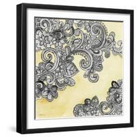 Yellow--Gray Pattern 2-Stellar Design Studio-Framed Art Print