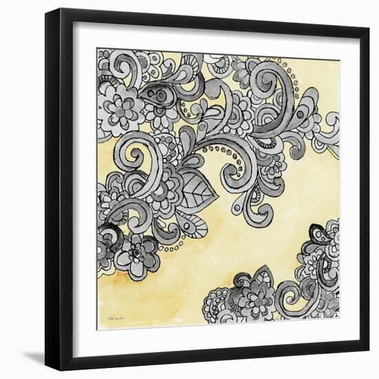 Yellow--Gray Pattern 2-Stellar Design Studio-Framed Art Print