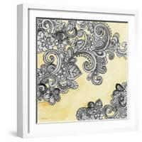 Yellow--Gray Pattern 2-Stellar Design Studio-Framed Art Print