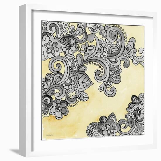 Yellow--Gray Pattern 2-Stellar Design Studio-Framed Art Print