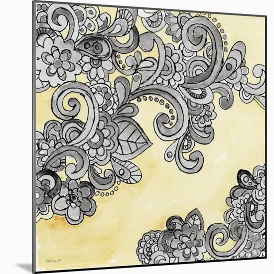 Yellow--Gray Pattern 2-Stellar Design Studio-Mounted Art Print