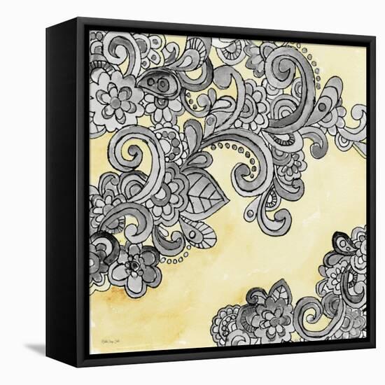 Yellow--Gray Pattern 2-Stellar Design Studio-Framed Stretched Canvas