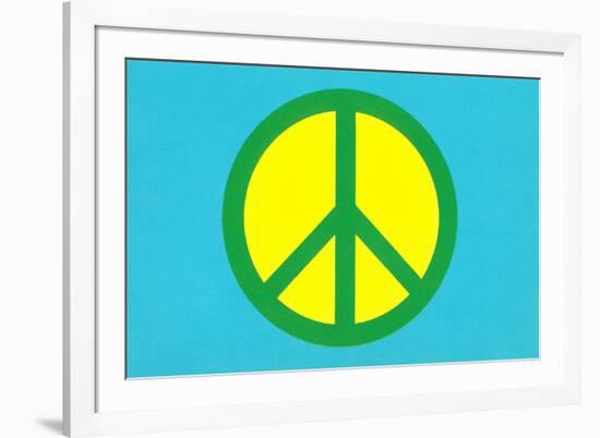Yellow Green and Blue Peace Sign-null-Framed Art Print