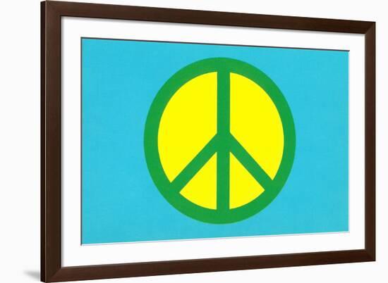 Yellow Green and Blue Peace Sign-null-Framed Art Print