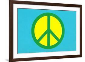 Yellow Green and Blue Peace Sign-null-Framed Art Print