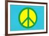 Yellow Green and Blue Peace Sign-null-Framed Art Print