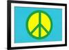 Yellow Green and Blue Peace Sign-null-Framed Art Print