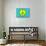 Yellow Green and Blue Peace Sign-null-Mounted Art Print displayed on a wall