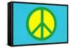 Yellow Green and Blue Peace Sign-null-Framed Stretched Canvas