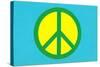 Yellow Green and Blue Peace Sign-null-Stretched Canvas