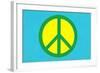 Yellow Green and Blue Peace Sign-null-Framed Art Print