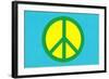 Yellow Green and Blue Peace Sign-null-Framed Art Print